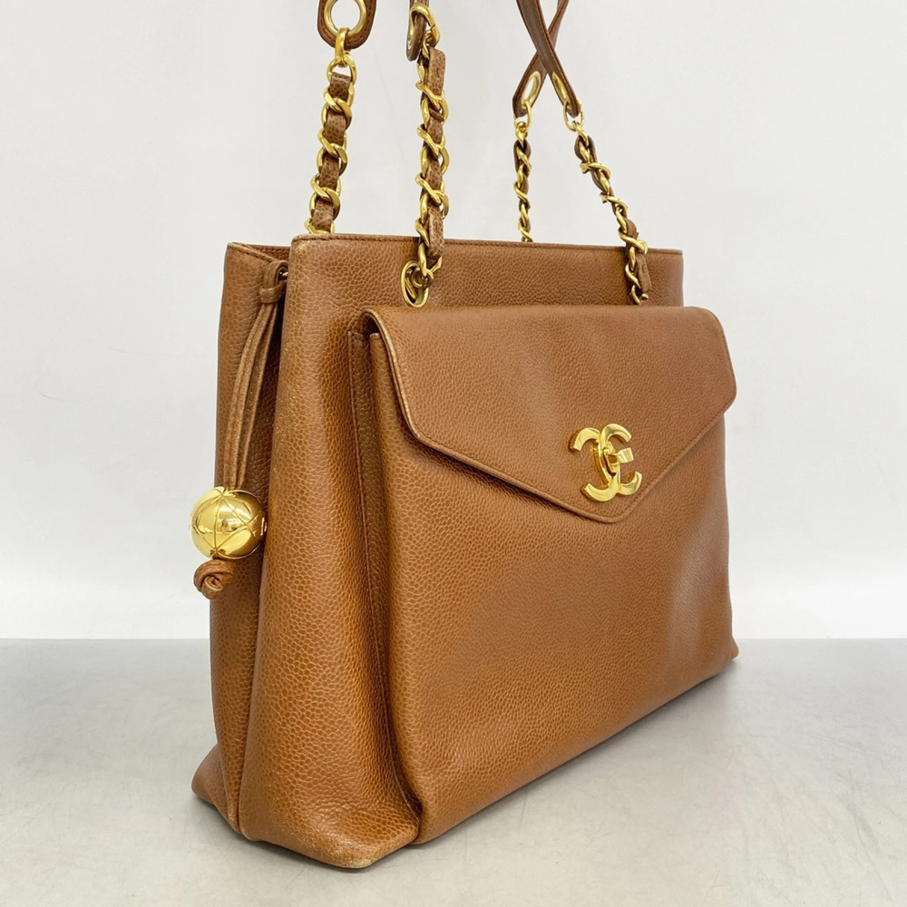 CHANEL Brown Caviar Leather Tote Bag - Picture 2 of 11